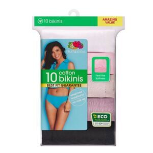 Fruit of the Loom Women's Cotton Bikini Panties 10-pack Size 9/2x